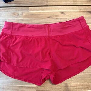 Lululemon Women's Red speed up shorts